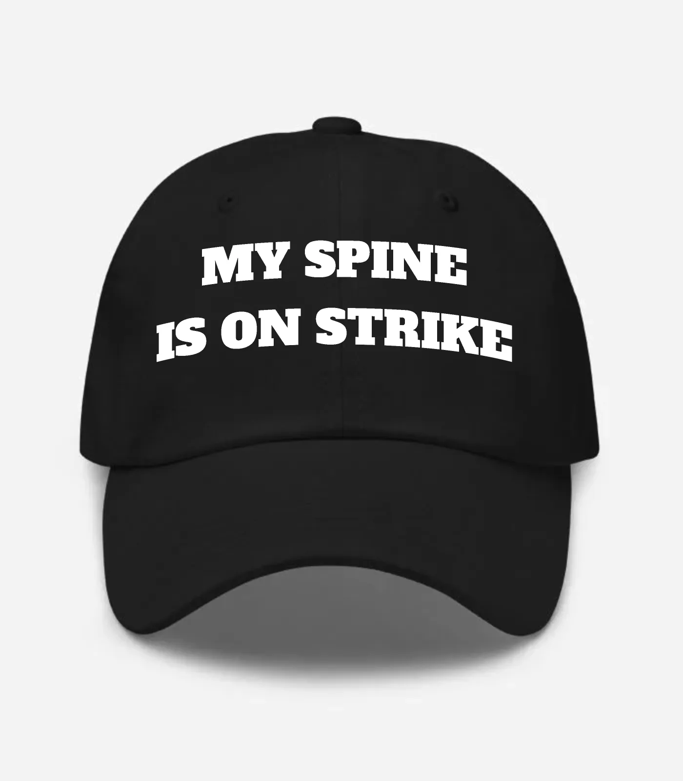 My Spine Is On Strike Hat - Black