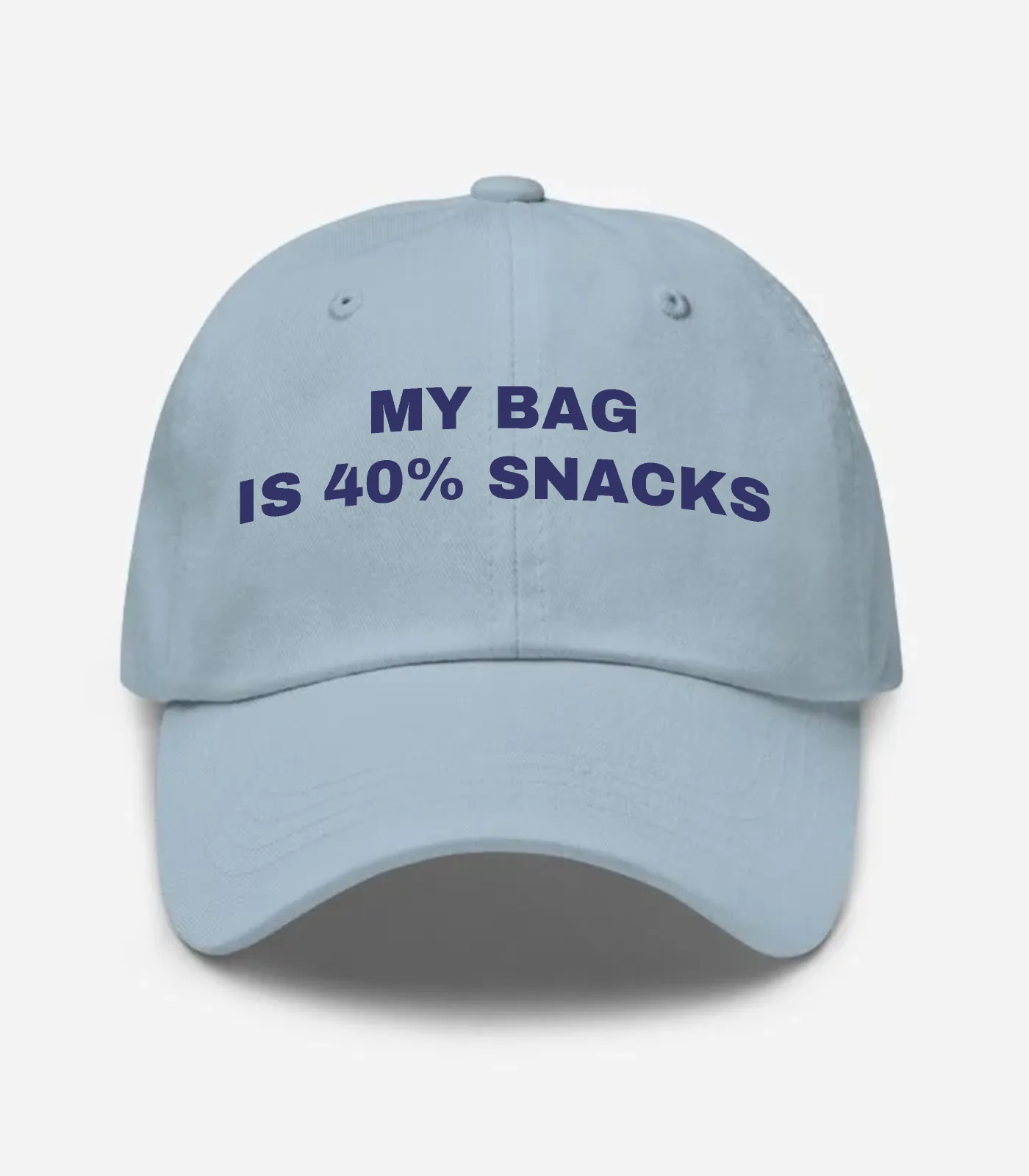My Bag Is 40% Snacks Hat - Light Blue