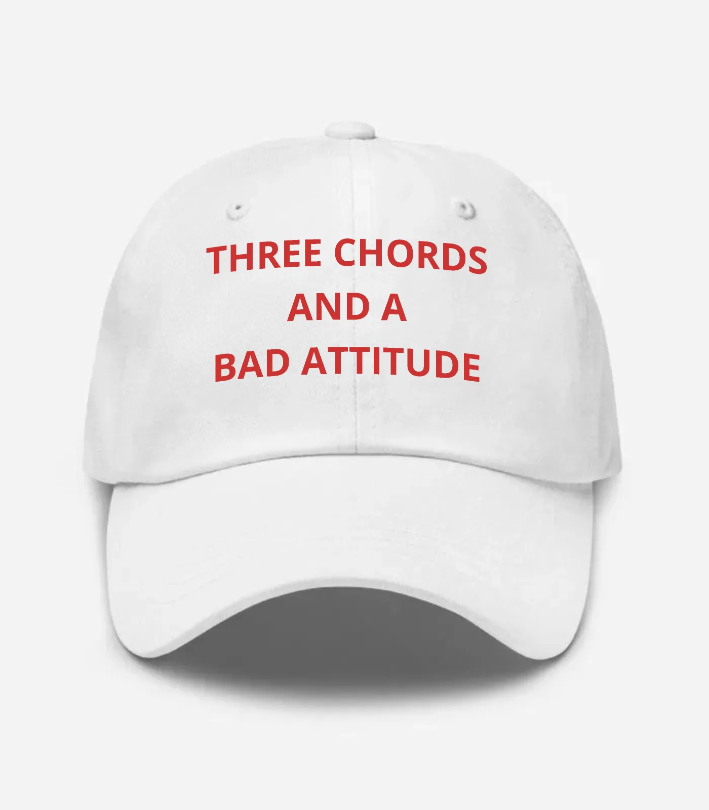 Three Chords And A Bad Attitude Hat - White
