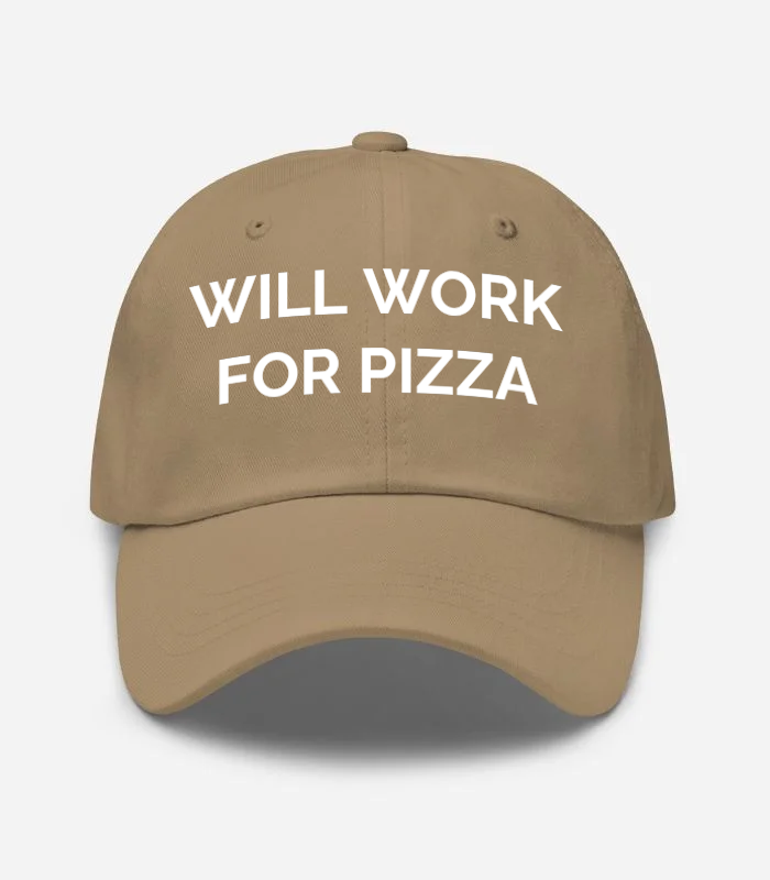 Will Work For Pizza Hat - Khaki