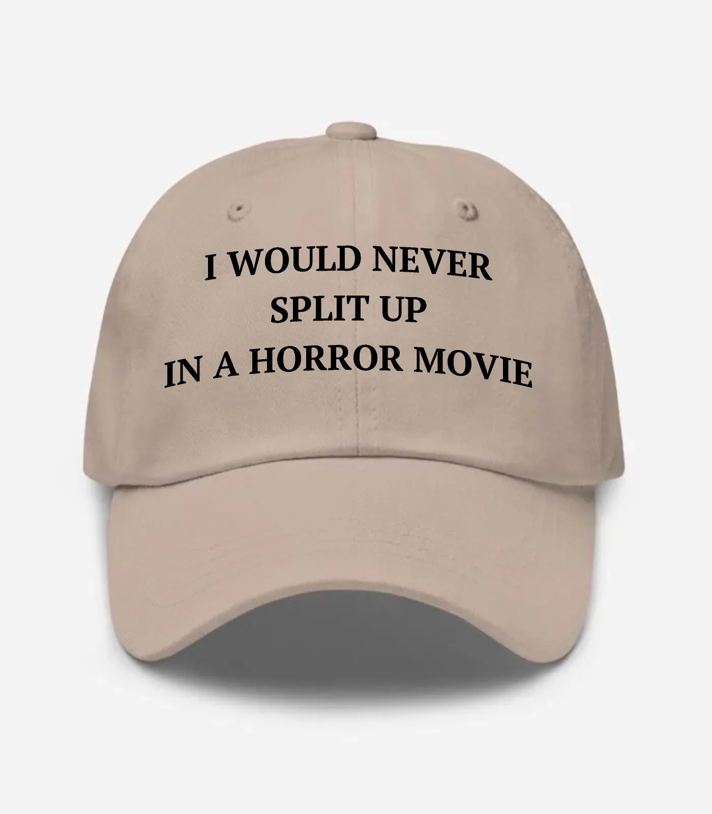 I Would Never Split Up In A Horror Movie Hat - Stone