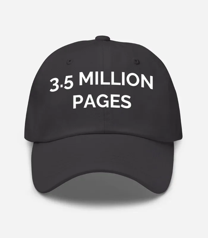 3.5 Million Pages Hat - Dark Grey