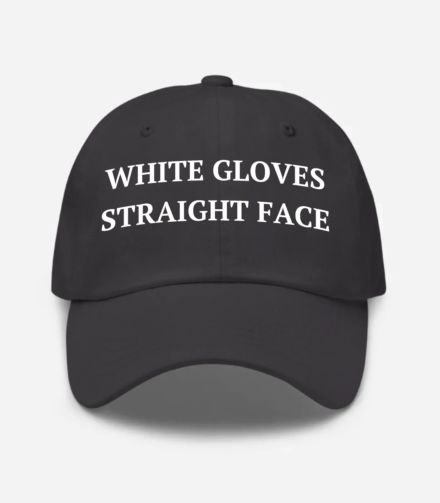 White Gloves Straight Face Hat - Dark Grey