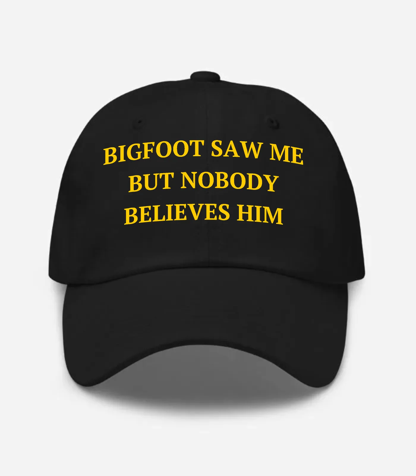 Bigfoot Saw Me But Nobody Believes Him Hat - Black
