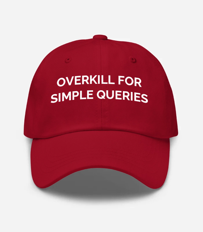 Overkill For Simple Queries Hat