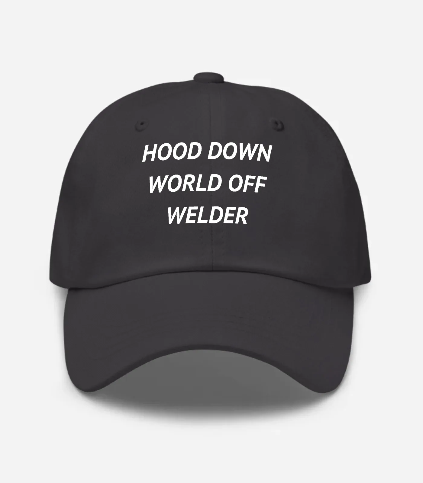 Hood Down World Off Welder Hat - Dark Grey