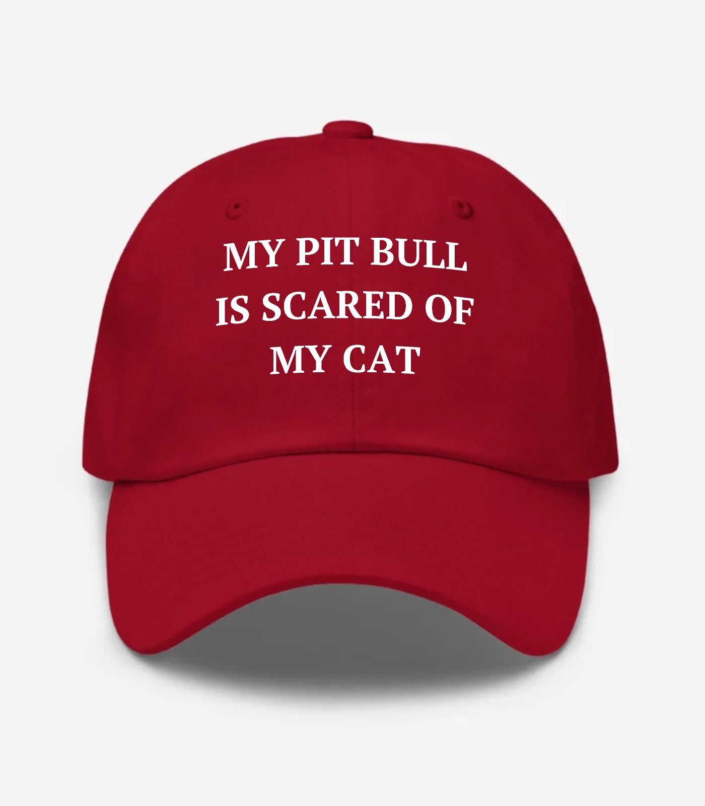 My Pit Bull Is Scared Of My Cat Hat - Cranberry