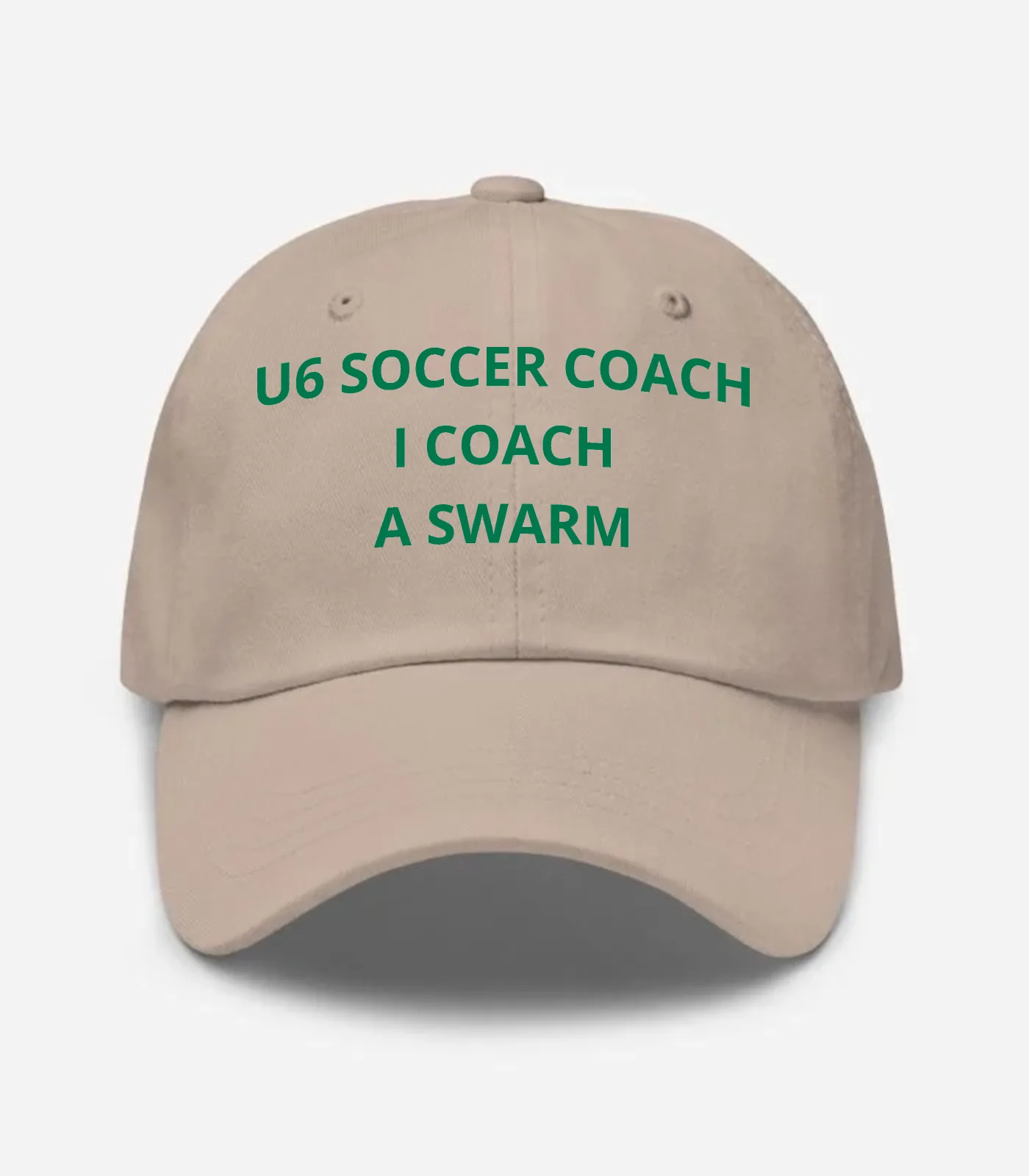 U6 Soccer Coach I Coach A Swarm Hat - Stone