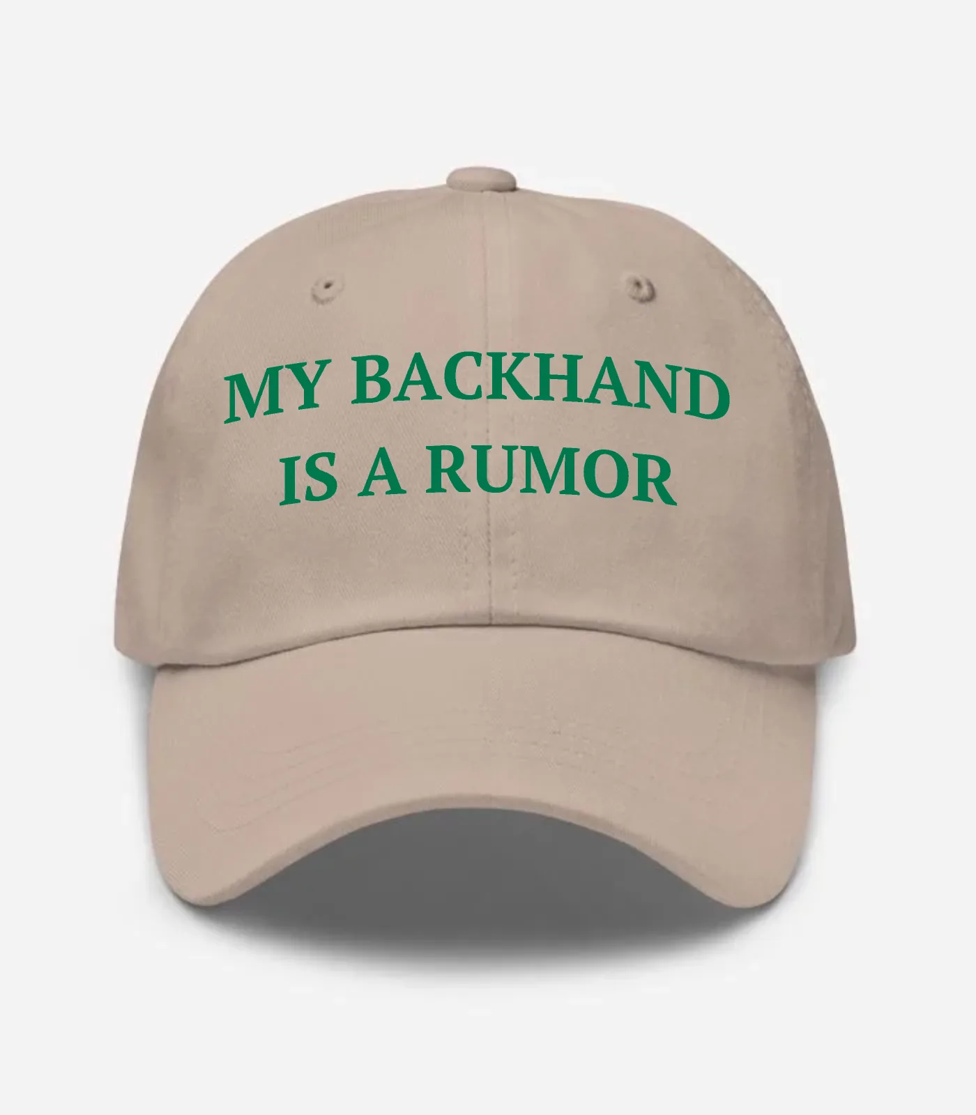My Backhand Is A Rumor Hat - Stone