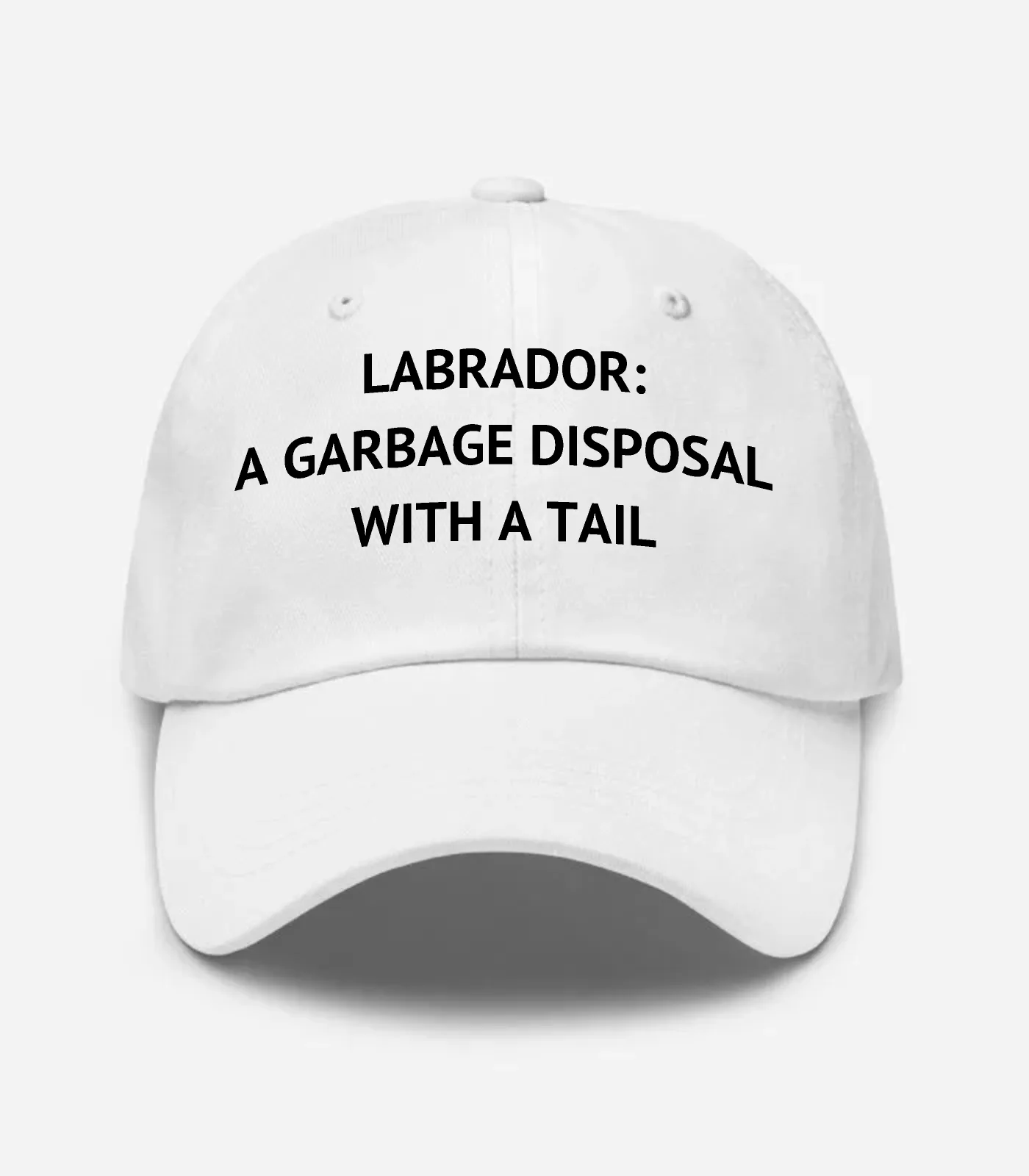 Labrador: A Garbage Disposal With A Tail Hat - White