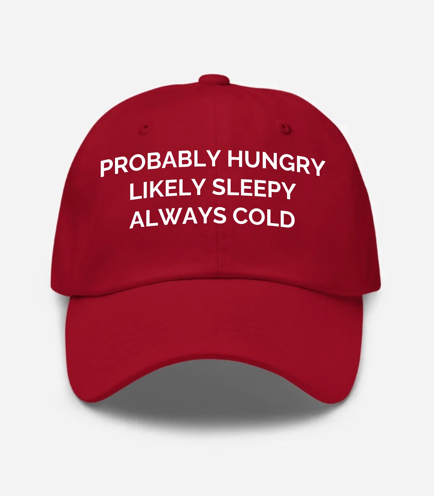 Probably Hungry Likely Sleepy Always Cold Hat
