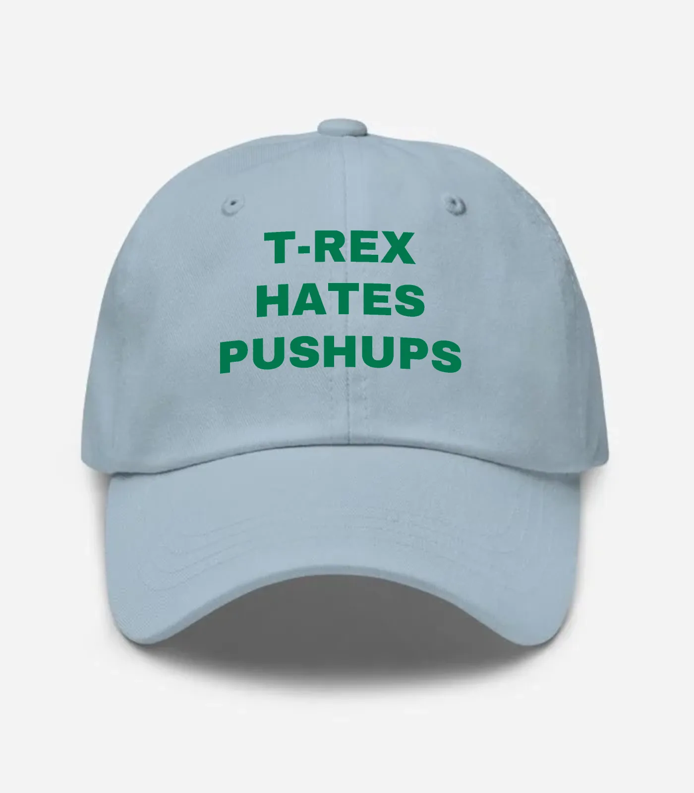T-rex Hates Pushups Hat - Light Blue