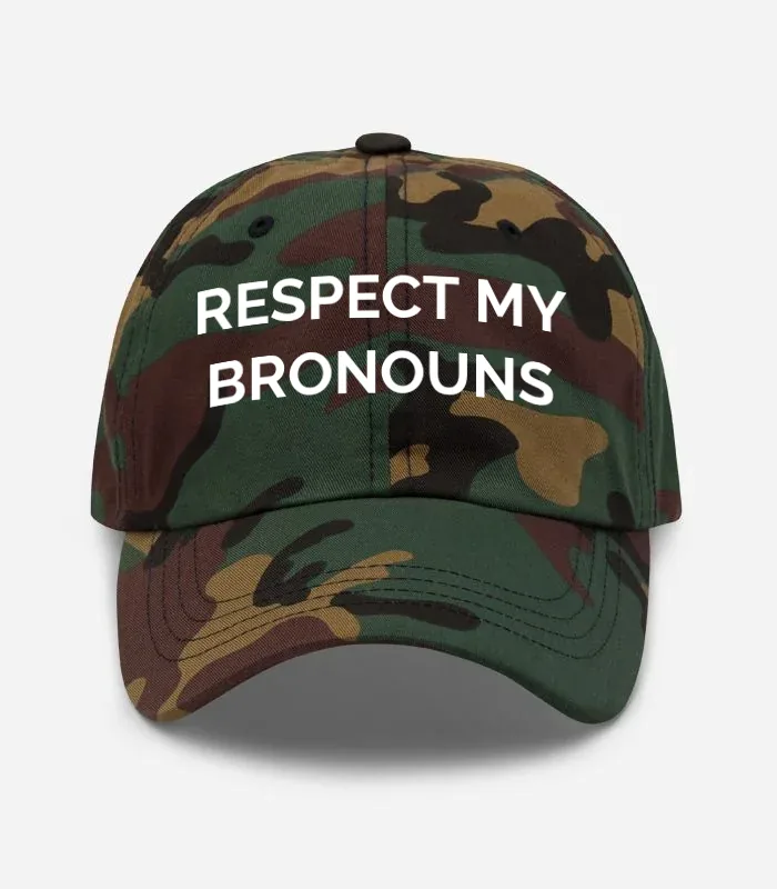 Respect My Bronouns Hat - Green Camo