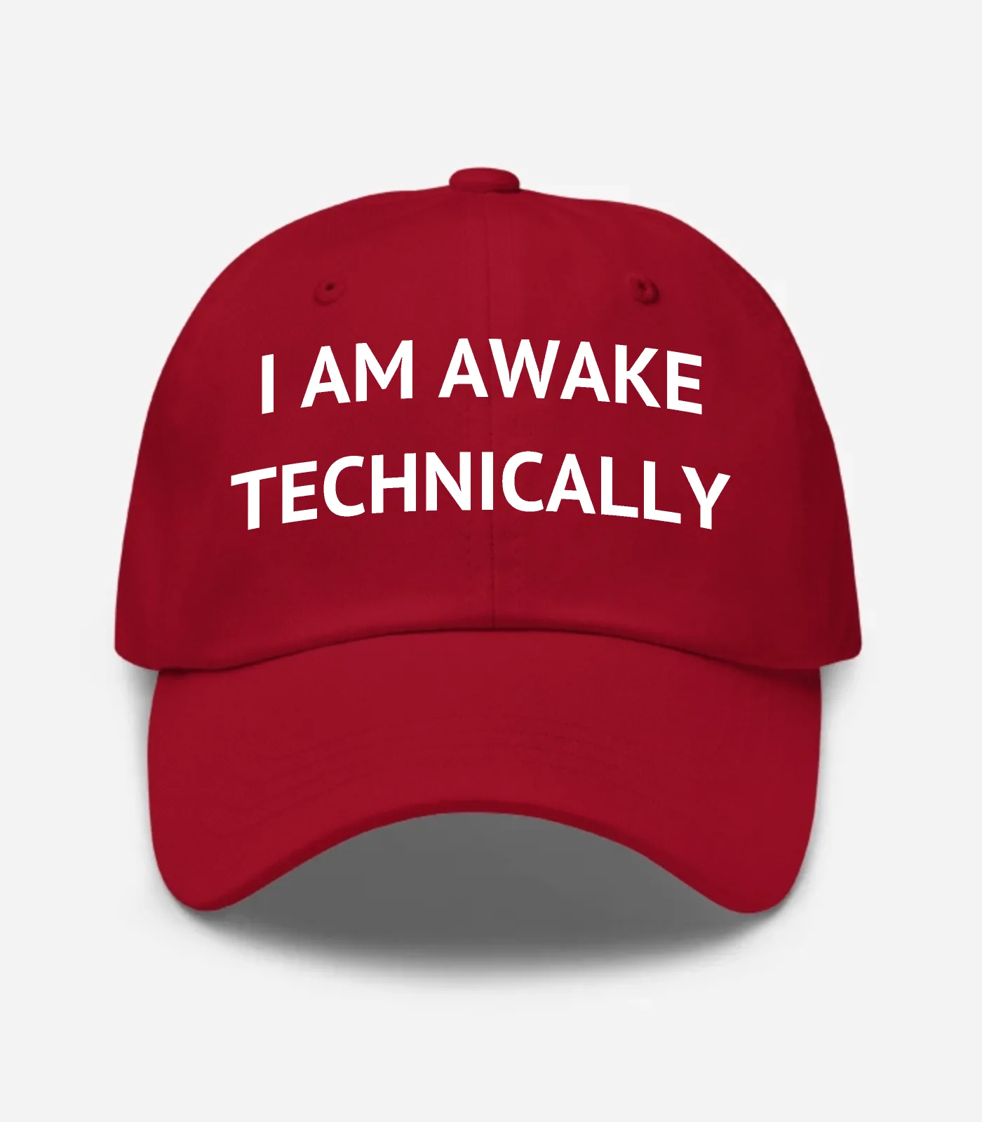 I Am Awake Technically Hat - Cranberry