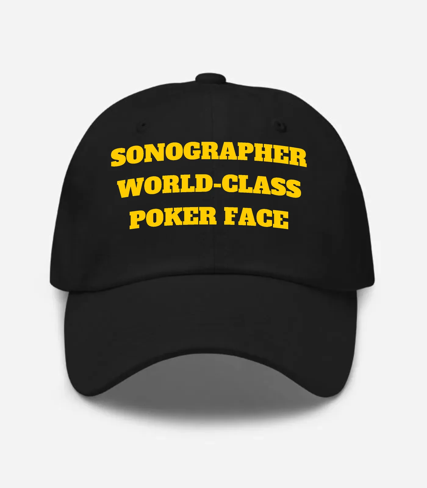 Sonographer World-class Poker Face Hat - Black
