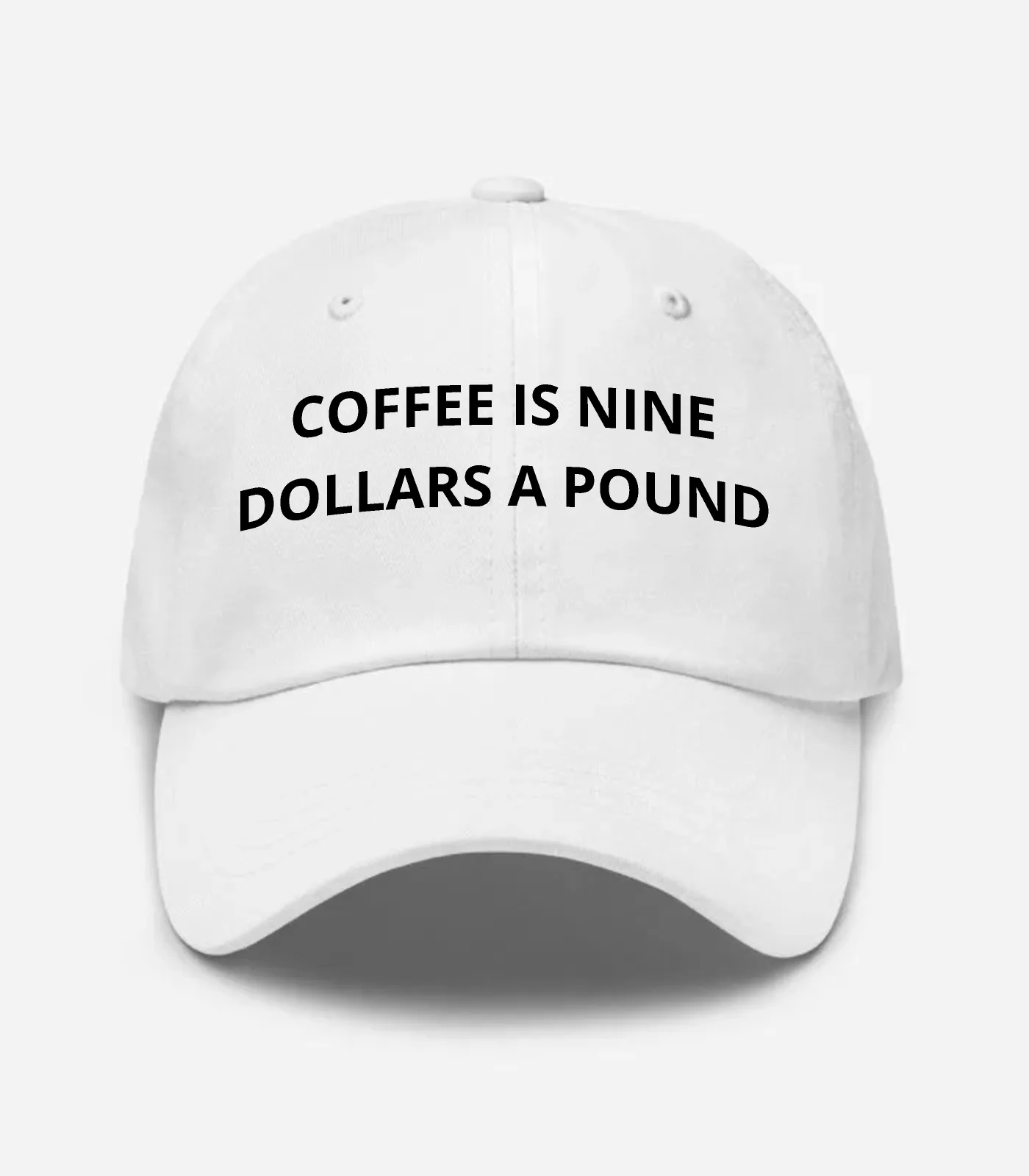 Coffee Is Nine Dollars A Pound Hat - White