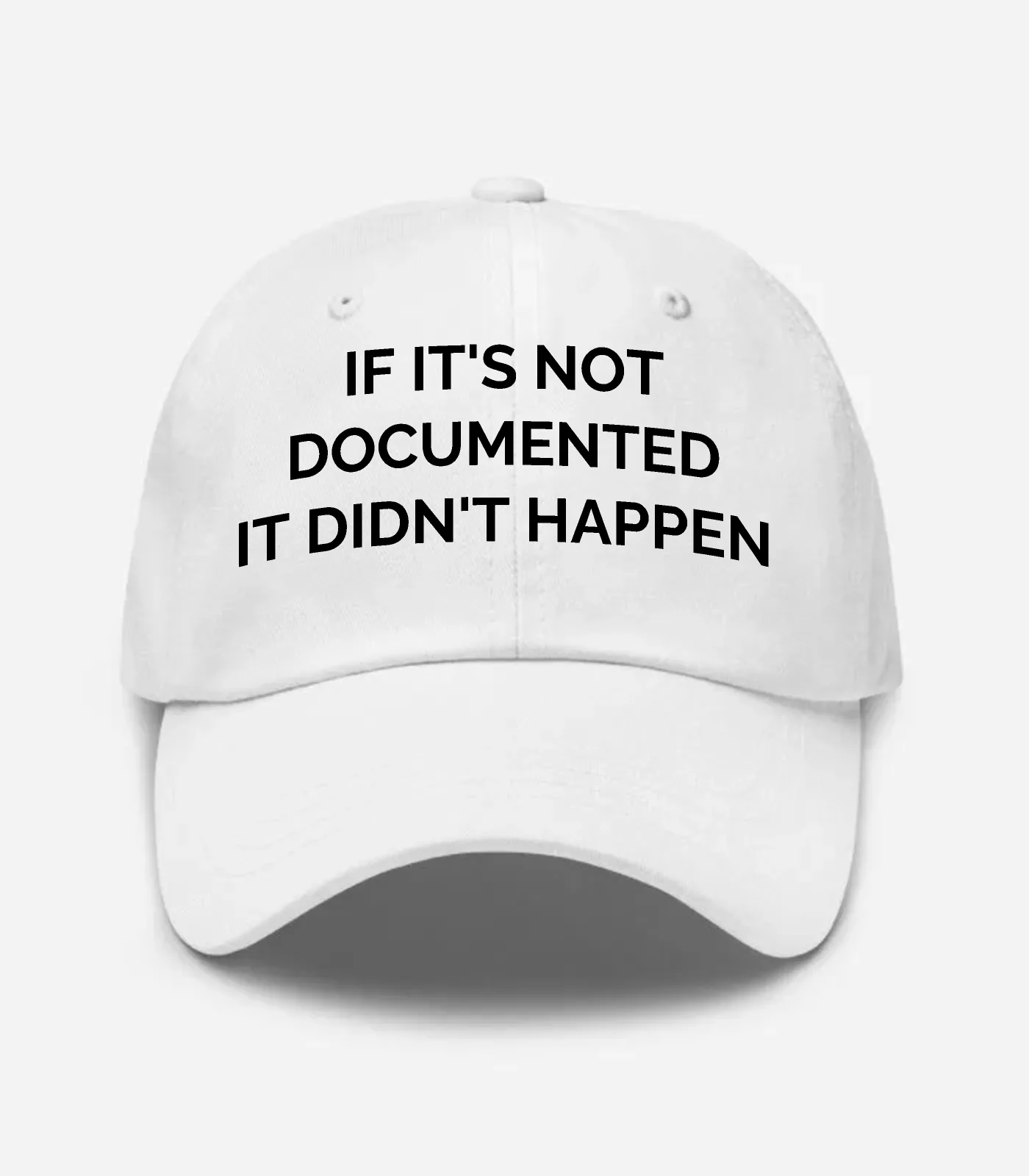 If It's Not Documented It Didn't Happen Hat - White
