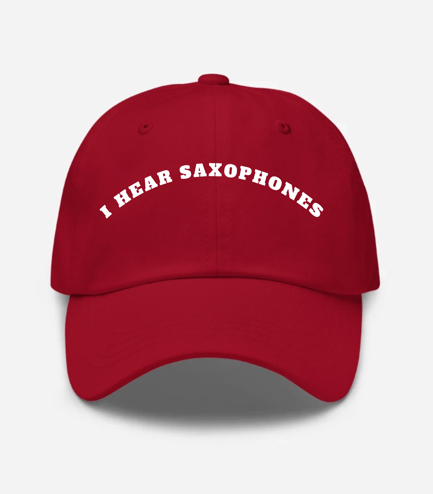 I Hear Saxophones Arched Hat - Cranberry