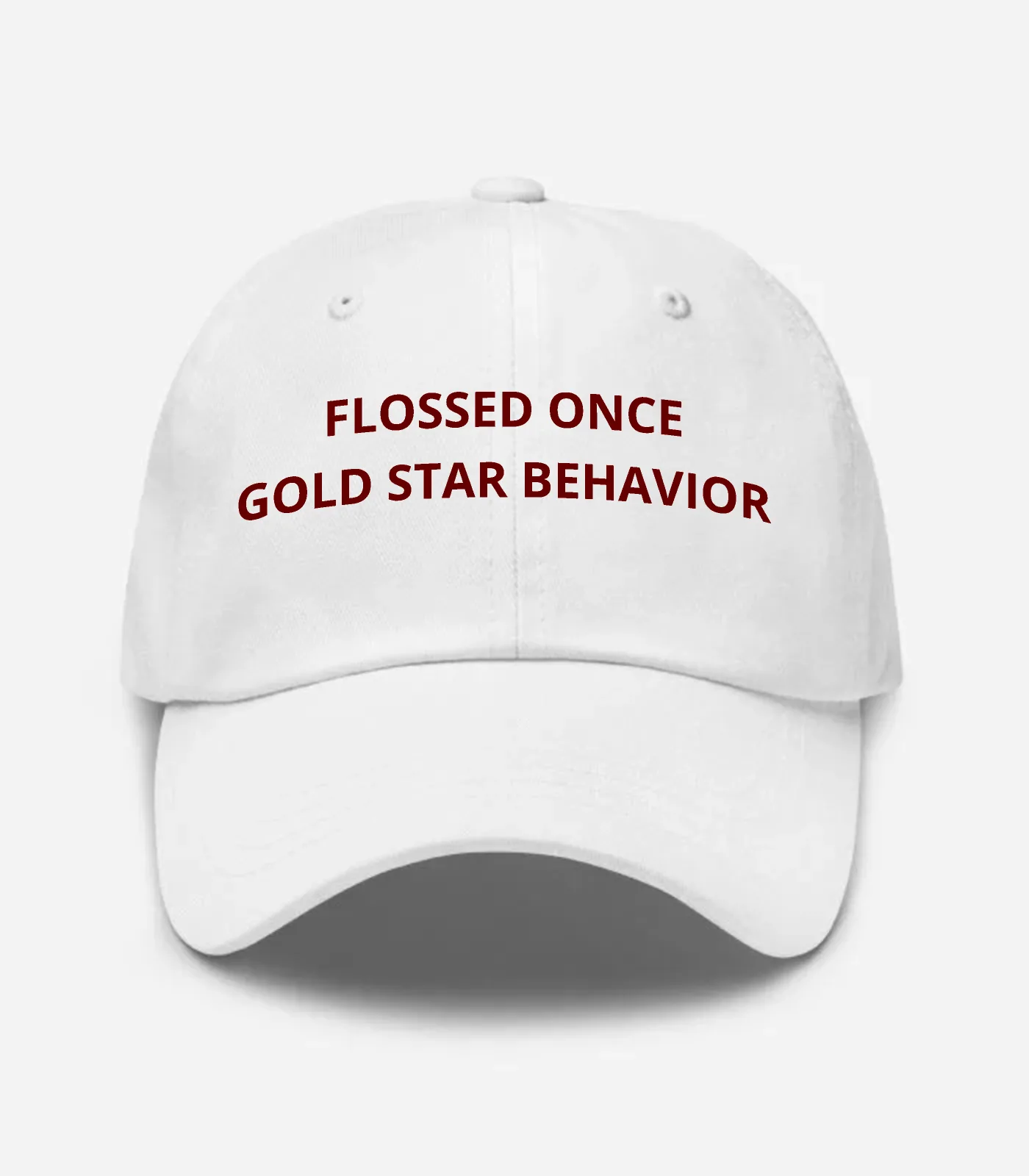 Flossed Once Gold Star Beha... Hat - White