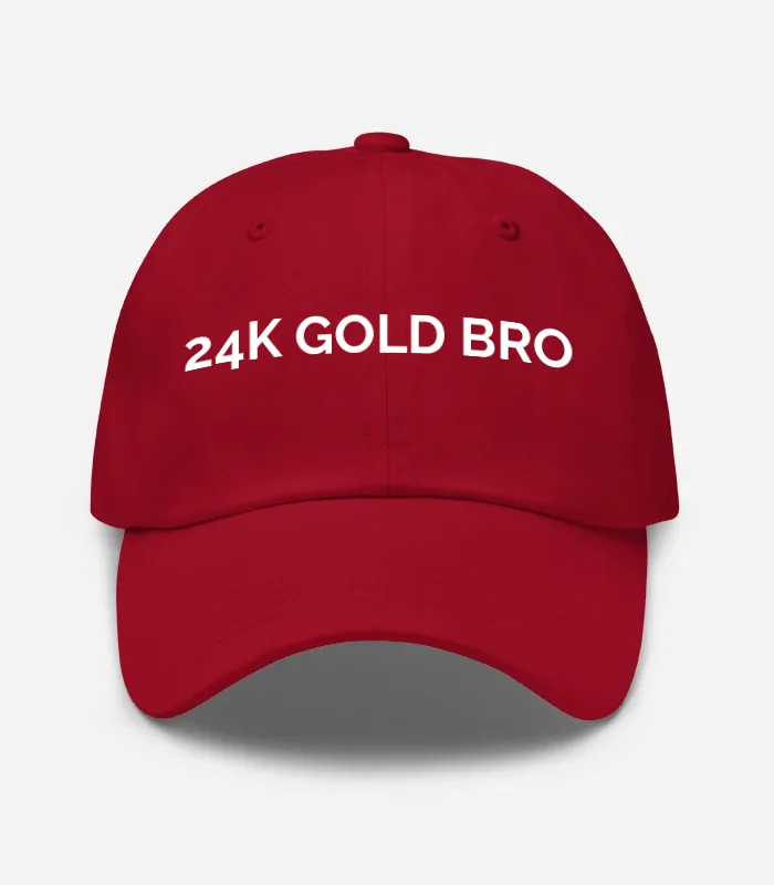 24K Gold Bro Hat - Cranberry