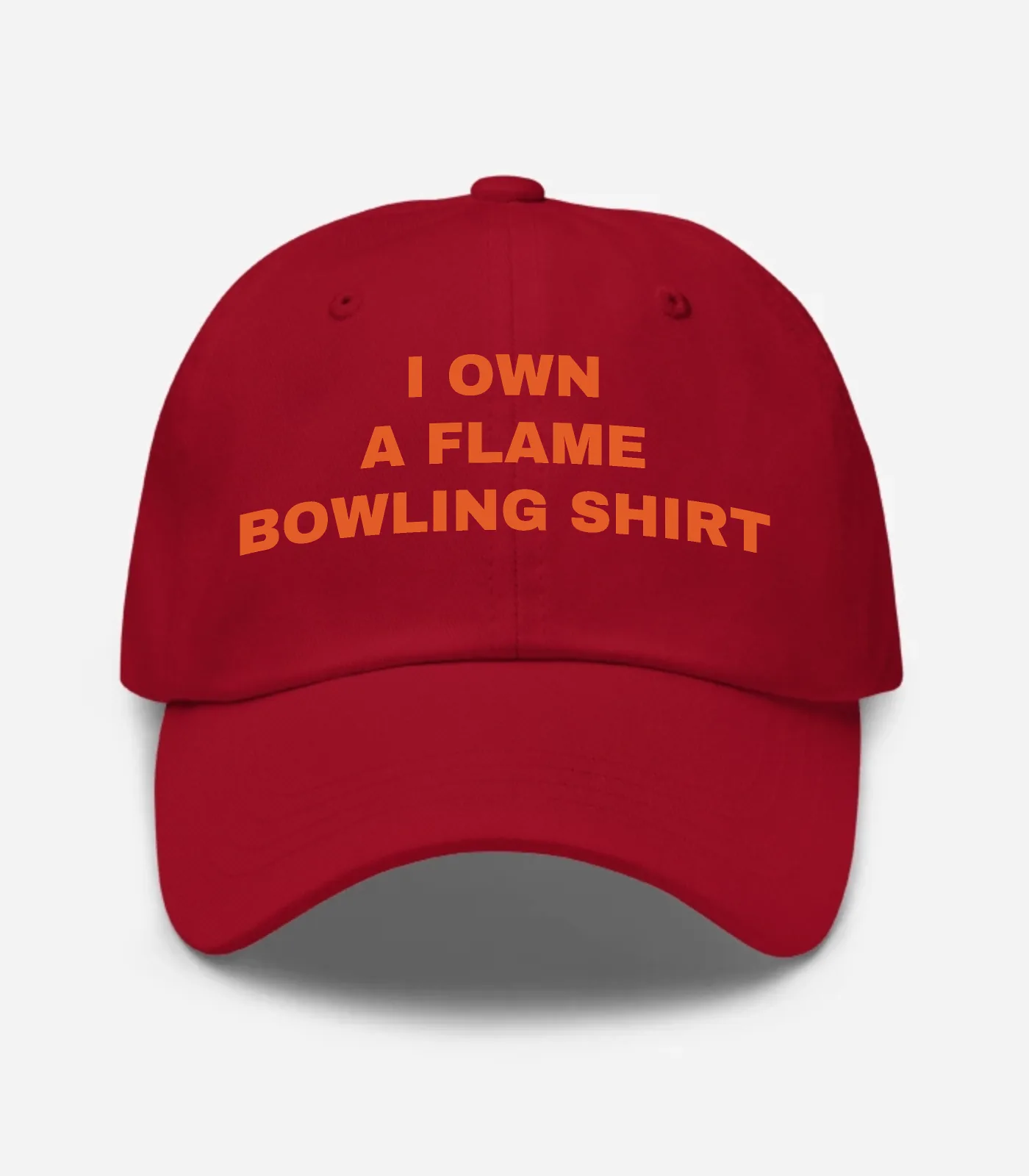 I Own A Flame Bowling Shirt Hat - Cranberry