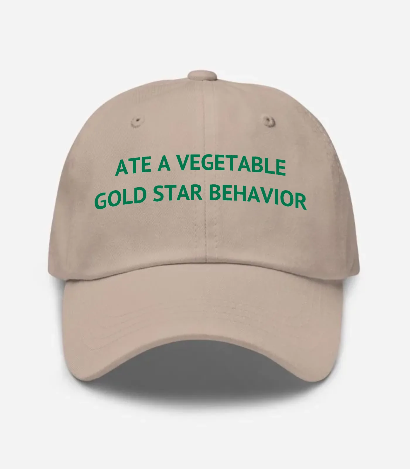 Ate A Vegetable Gold Star B... Hat - Stone