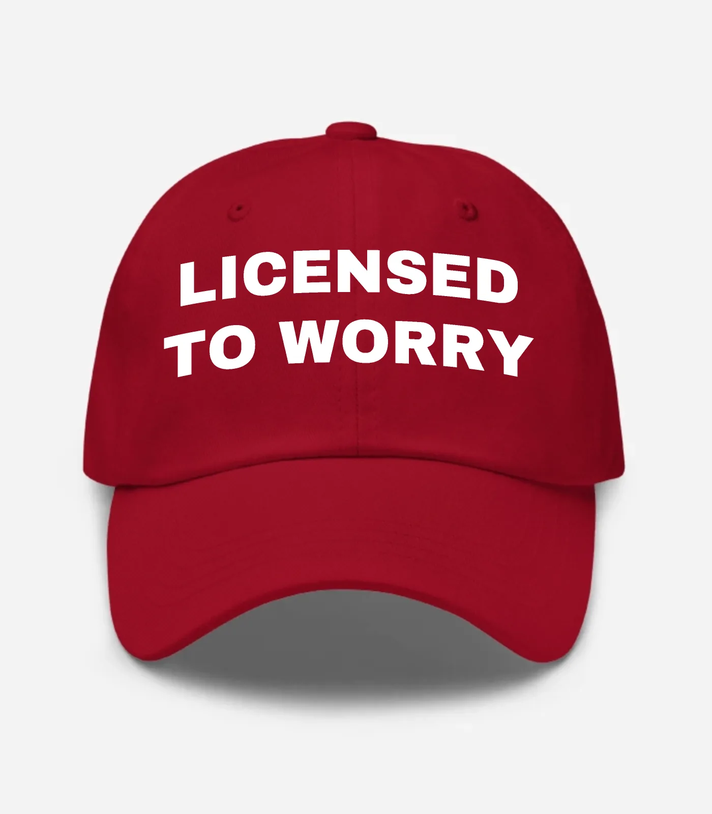 Licensed To Worry Hat - Cranberry