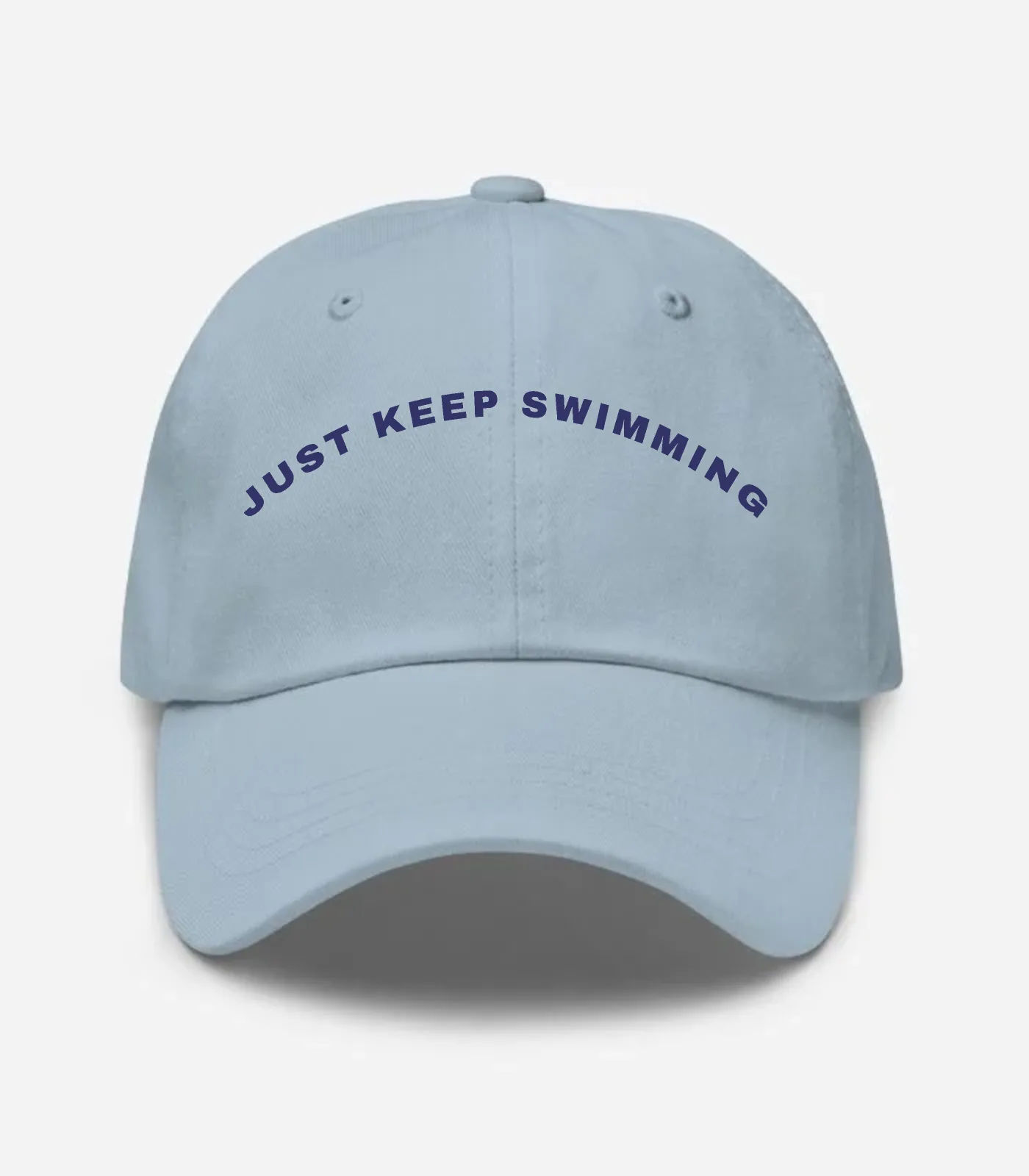 Just Keep Swimming Arched Hat - Light Blue