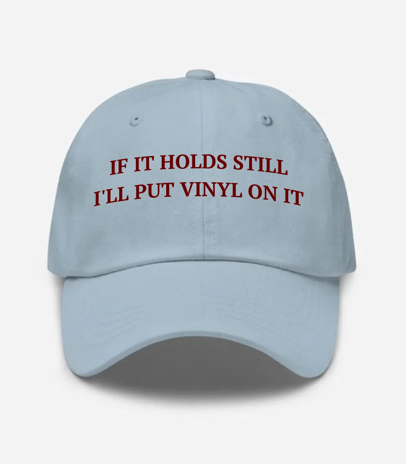 If It Holds Still I'll Put Vinyl On It Hat - Light Blue