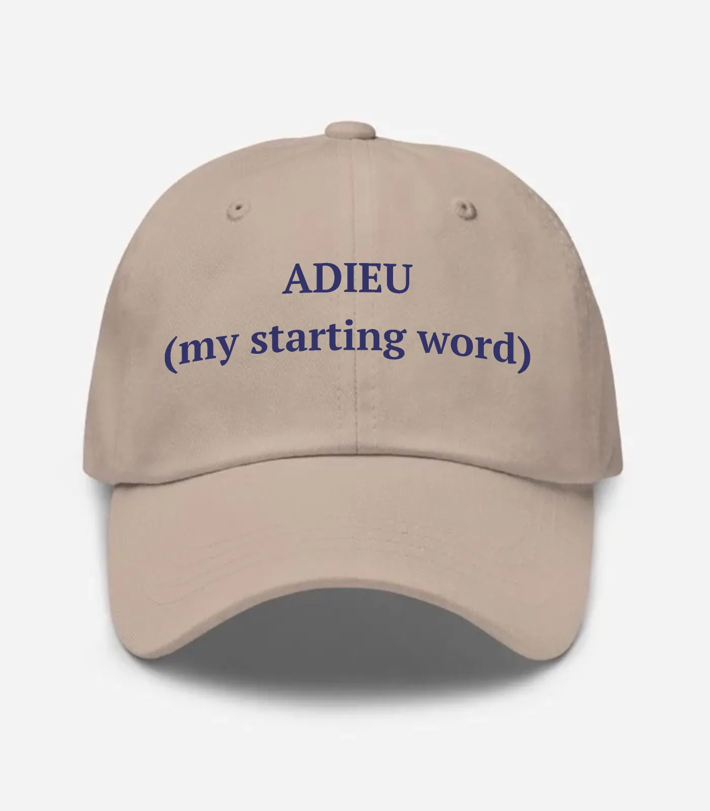 Adieu (My Starting Word) Hat - Stone