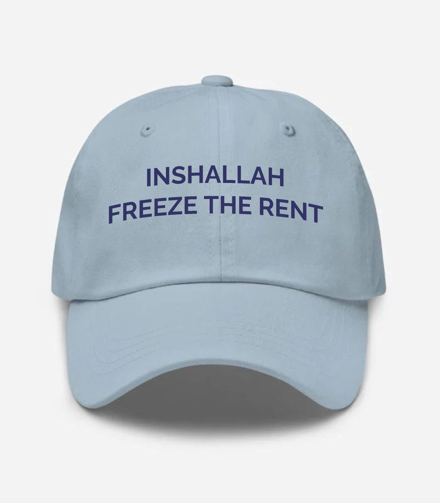 Inshallah Freeze The Rent Hat - Light Blue