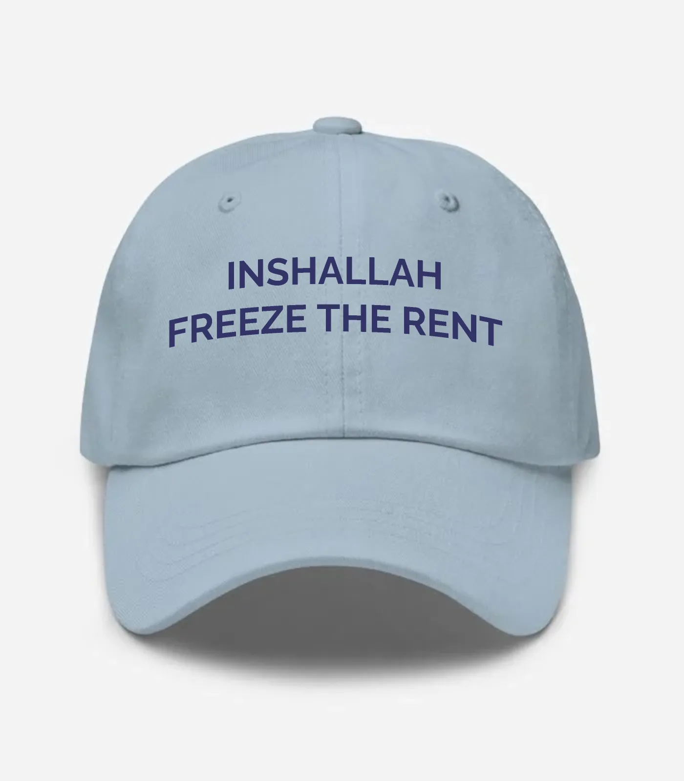 Inshallah Freeze The Rent Hat - Light Blue