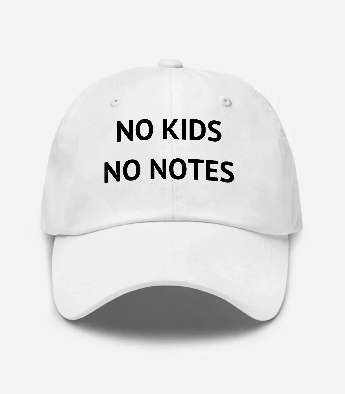 No Kids No Notes Hat - White