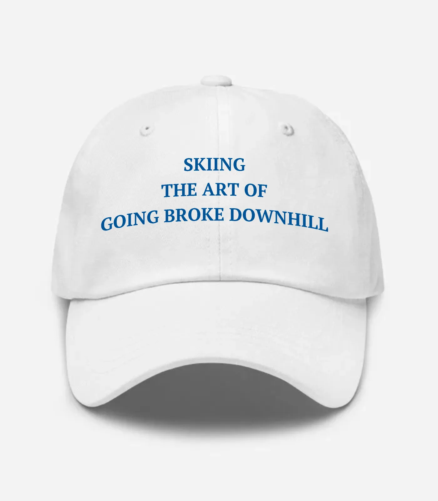 Skiing The Art Of Going Broke Downhill Hat - White