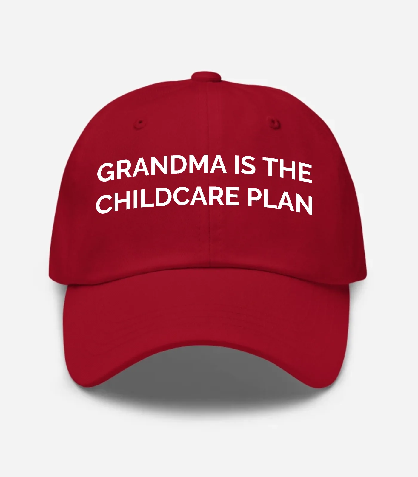 Grandma Is The Childcare Plan Hat - Cranberry