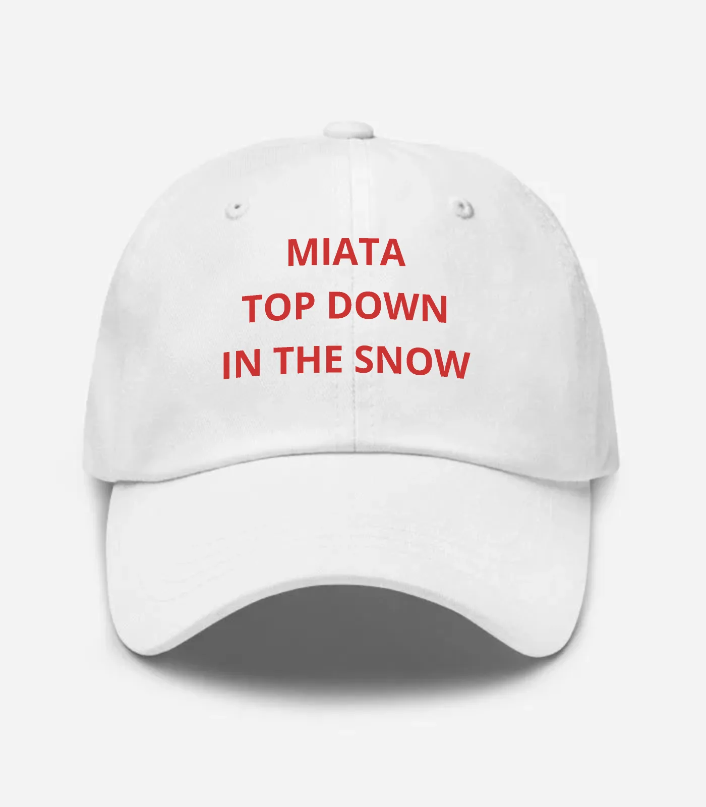 Miata Top Down In The Snow Hat - White