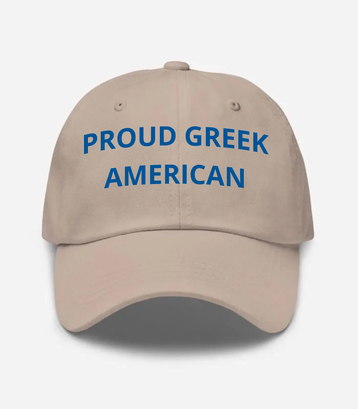 Proud Greek American Hat - Stone