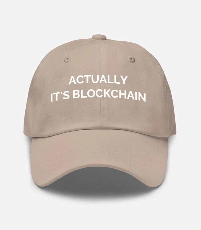 ACTUALLY IT'S BLOCKCHAIN Hat