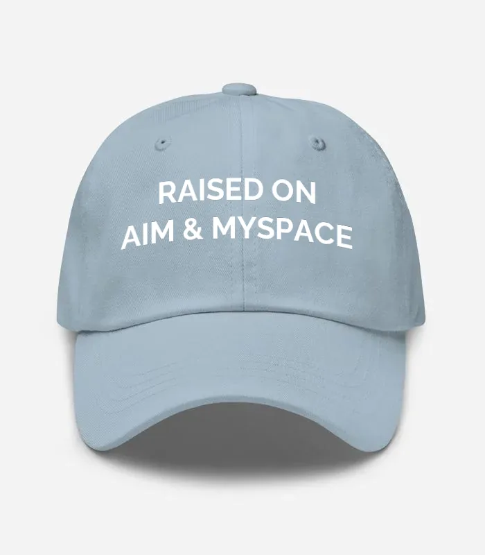Raised On Aim & Myspace Hat - Light Blue