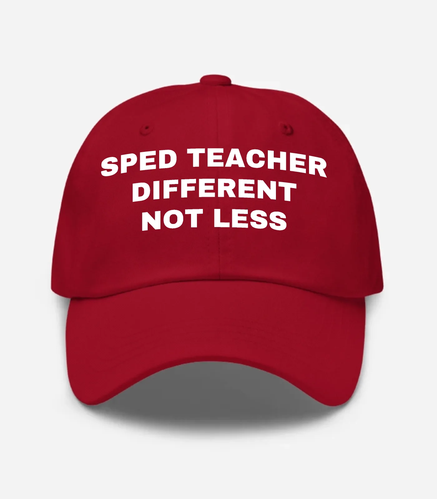 Sped Teacher Different Not Less Hat - Cranberry