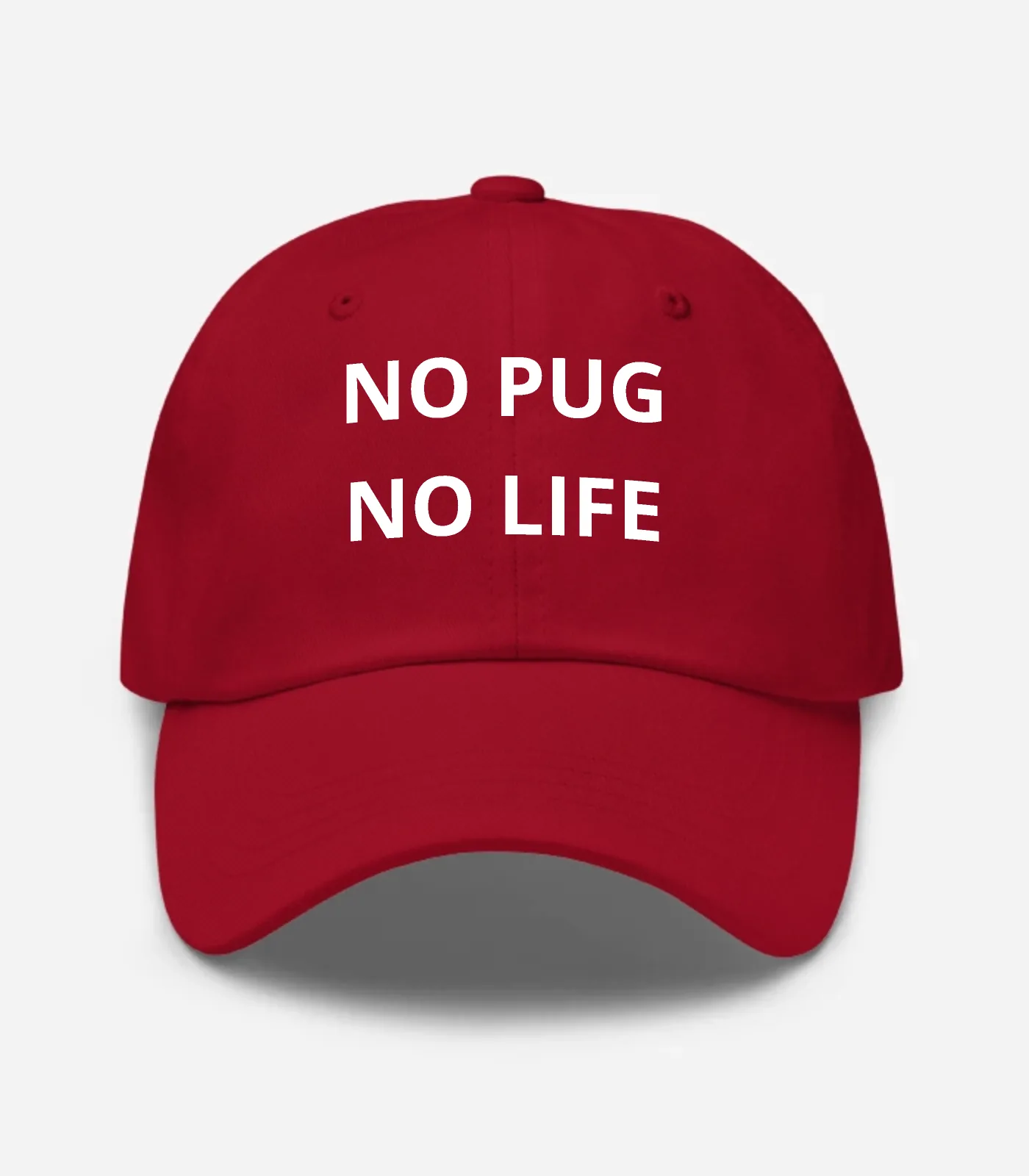 No Pug No Life Hat - Cranberry