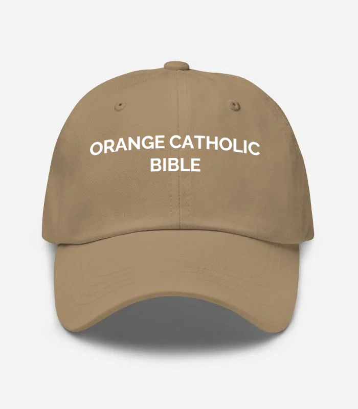 Orange Catholic Bible Hat