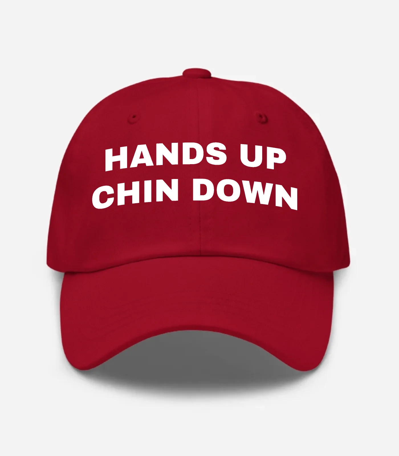 Hands Up Chin Down Hat - Cranberry