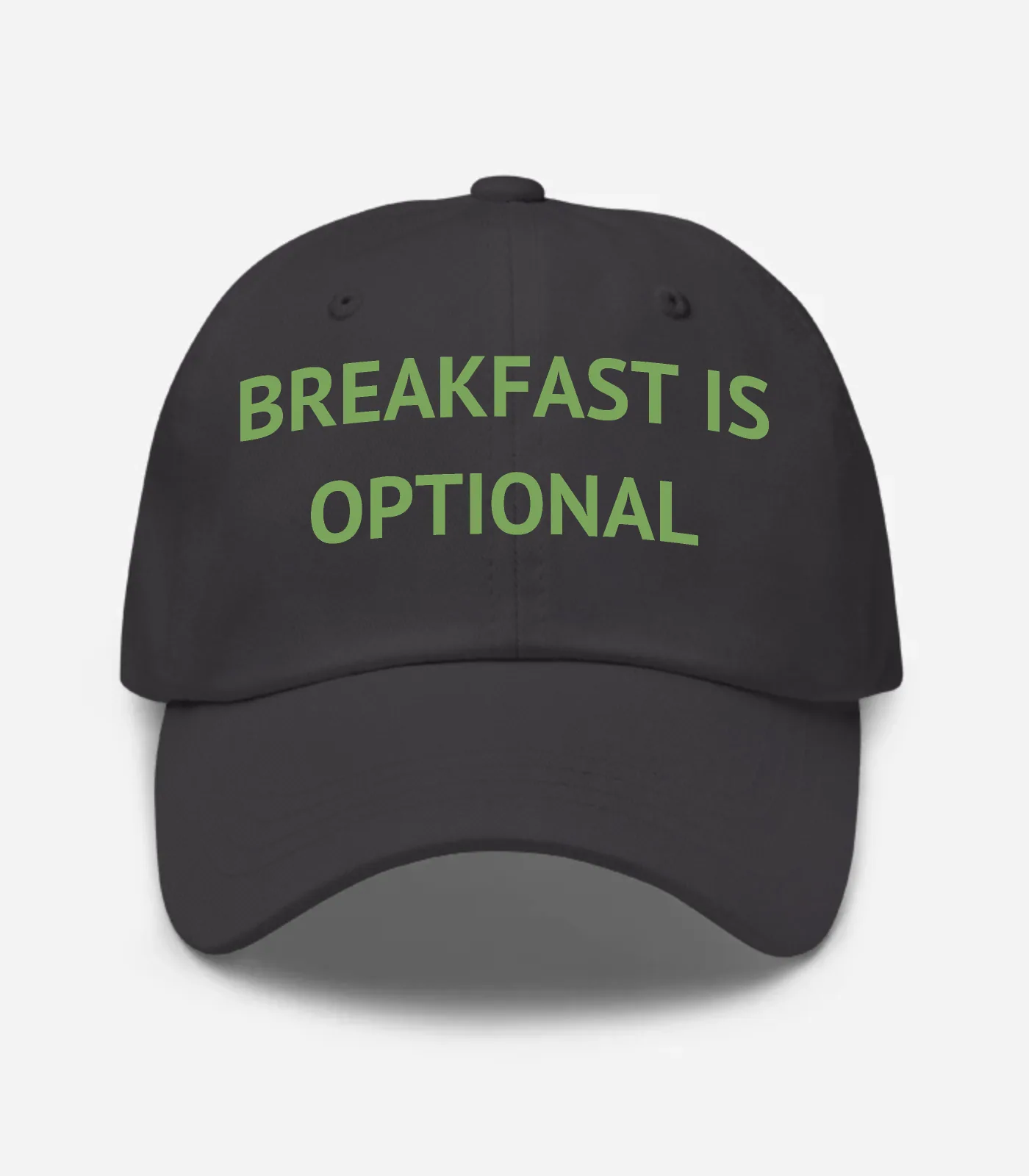 Breakfast Is Optional Hat - Dark Grey