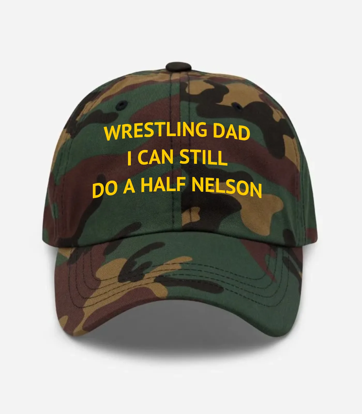Wrestling Dad I Can Still Do A Half Nelson Hat - Green Camo