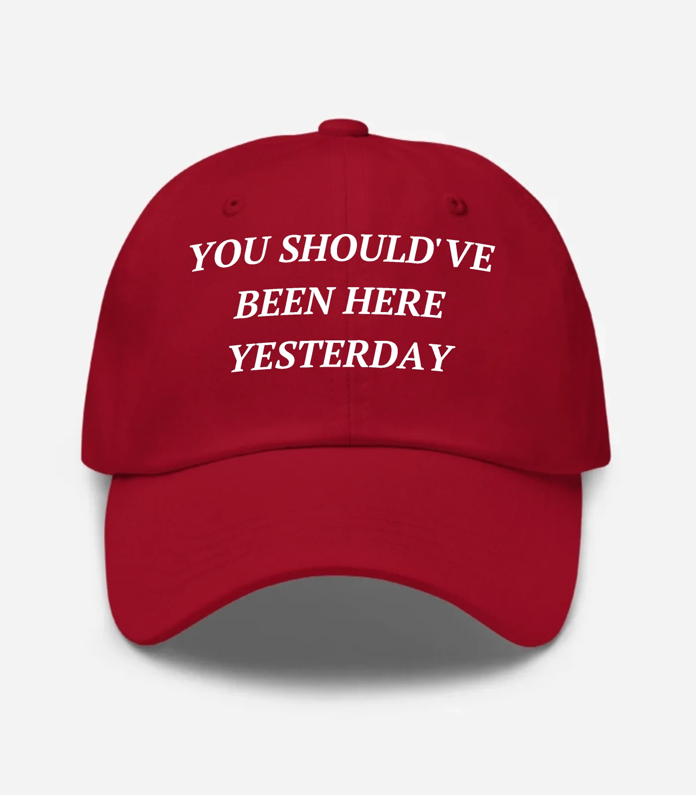 You Should've Been Here Yesterday Hat - Cranberry