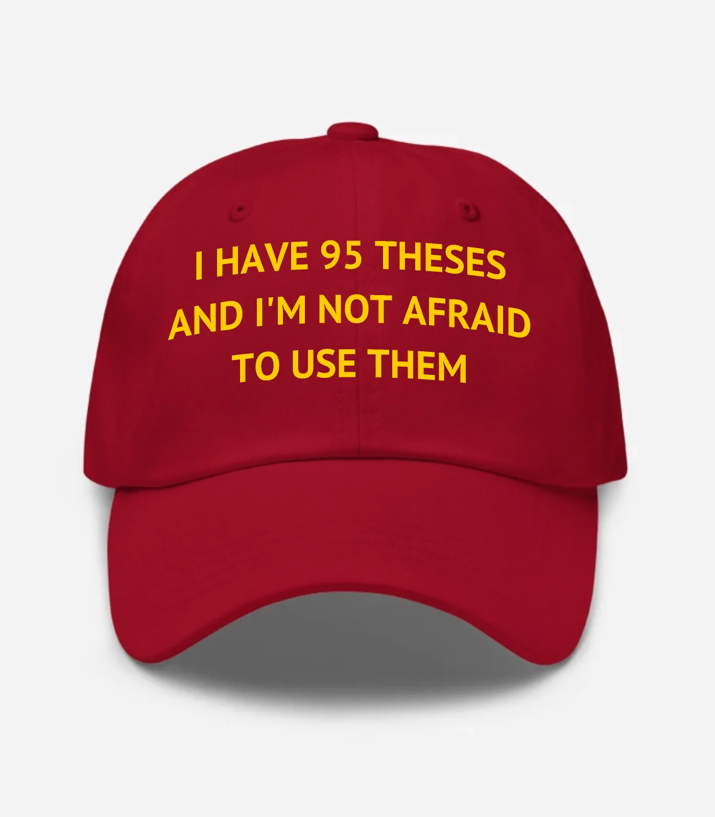 I Have 95 Theses And I'm Not Afraid To Use Them Hat - Cranberry