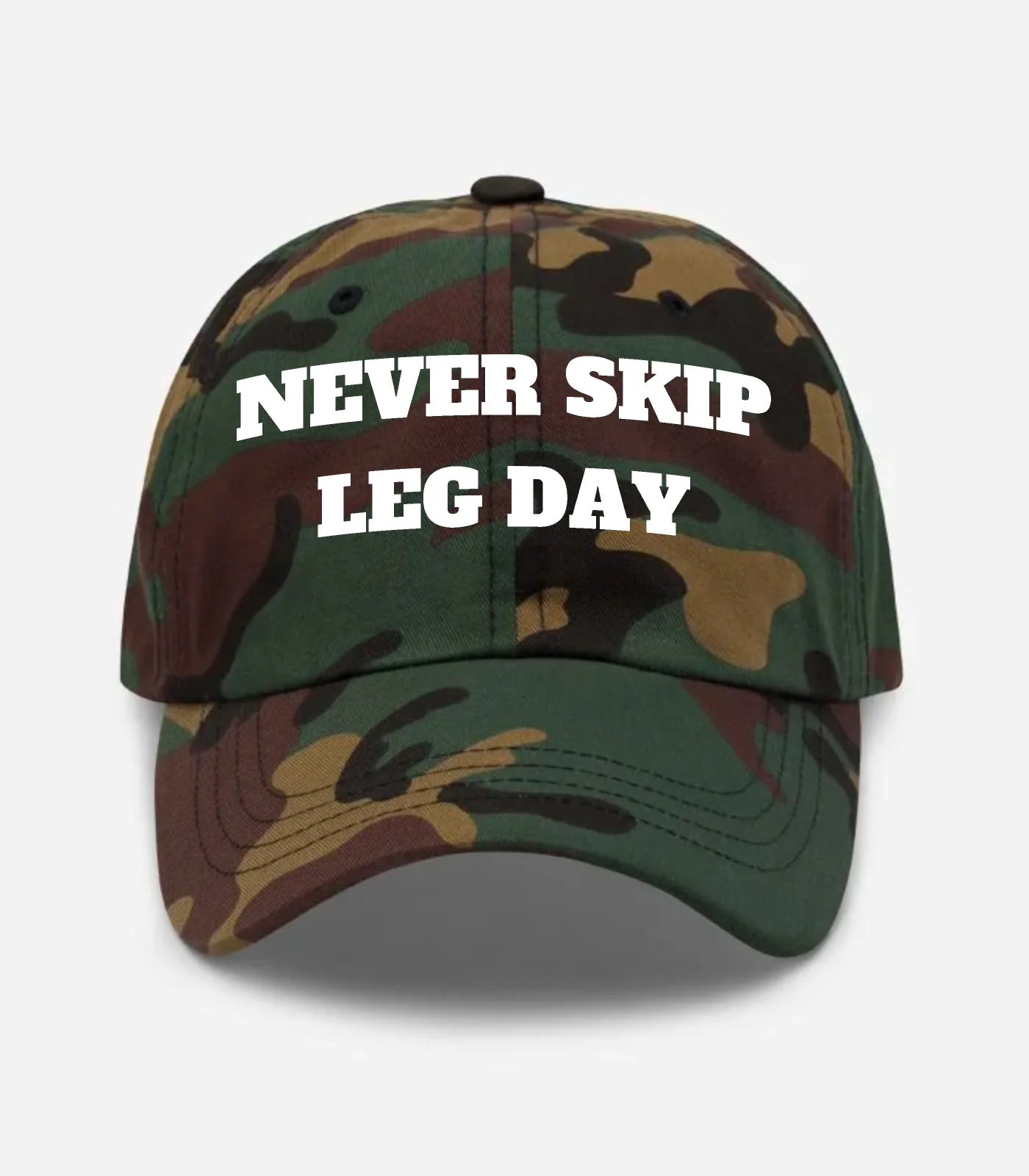 Never Skip Leg Day Hat - Green Camo