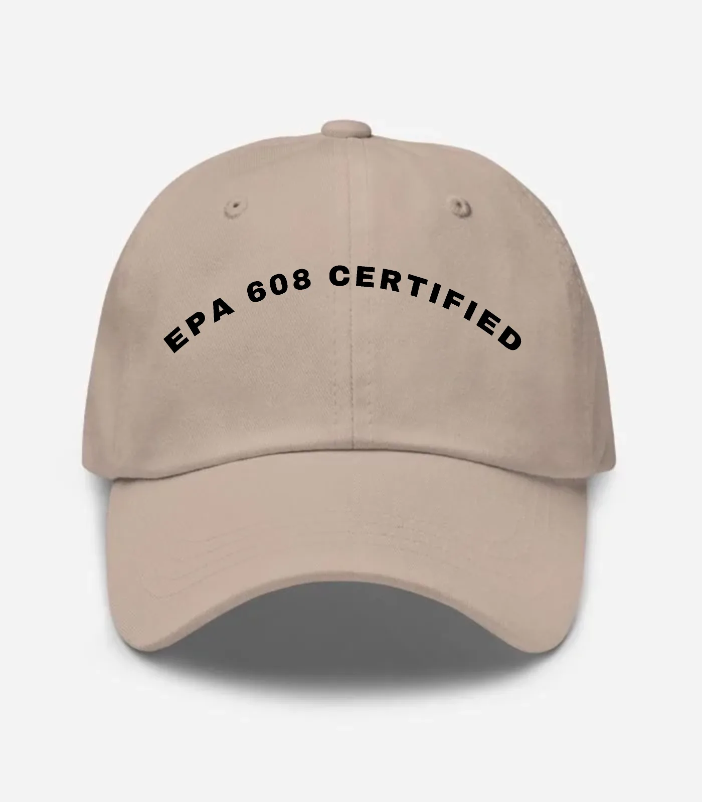 Epa 608 Certified Arched Hat - Stone