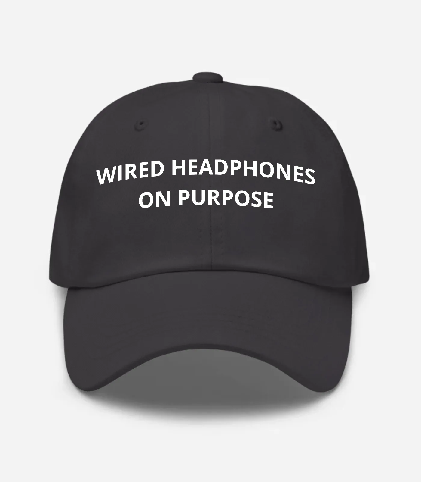Wired Headphones On Purpose Hat - Dark Grey